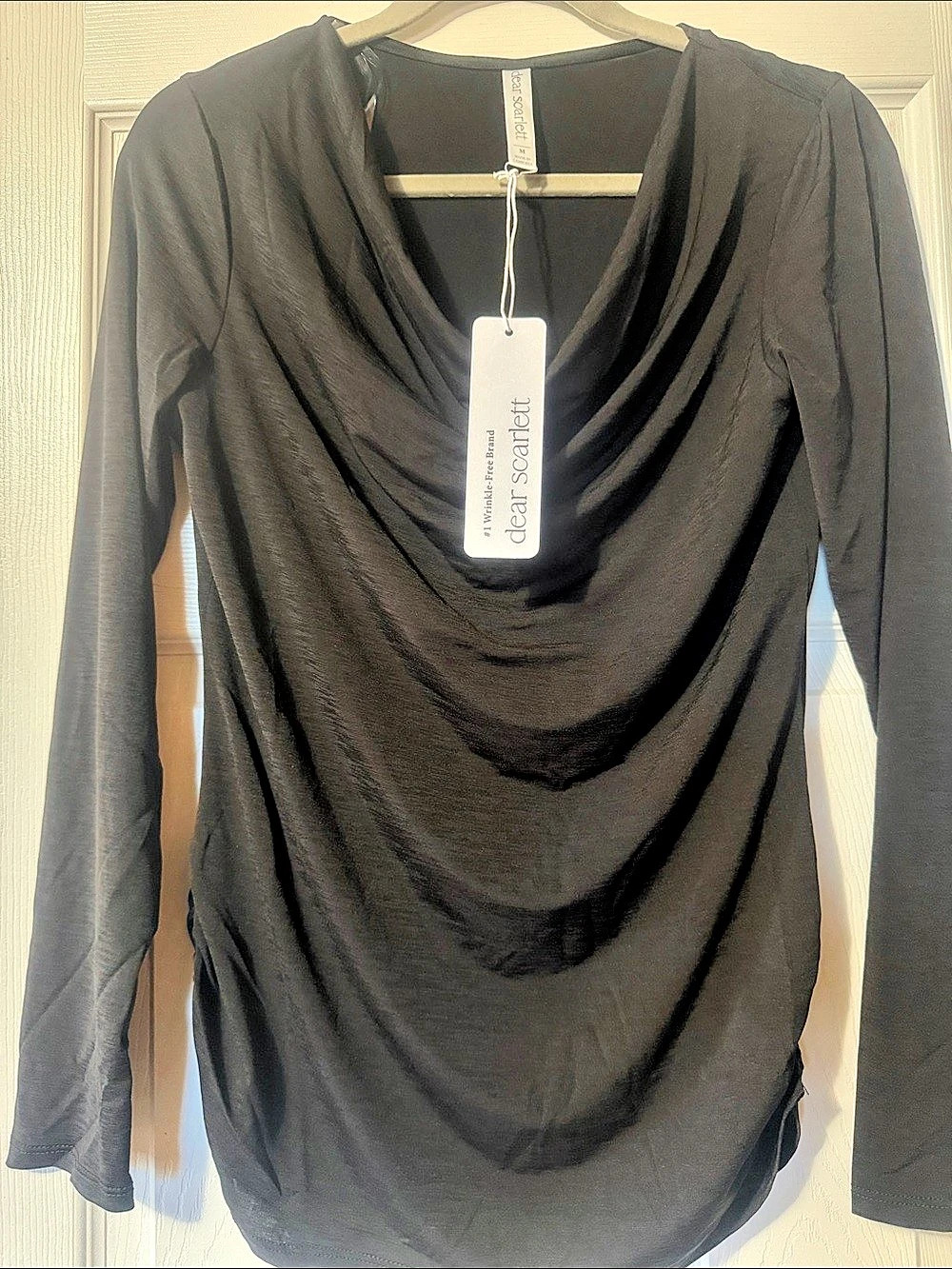 dear Scarlett #1 Wrinkle-Free Brand # Black Long Sleeve Tunic